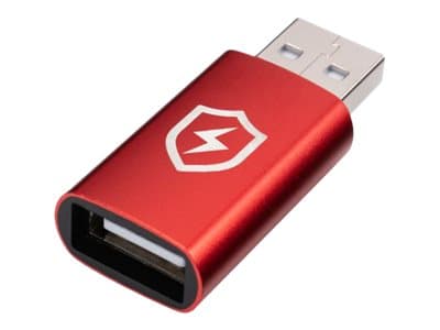 MicroConnect - USB-adapter - 2-stifts USB type A (hann) til 2-stifts USB type A (hunn) - 5 V - 2.4 A - Safe Charge, Data Blocker, kun lading - rød