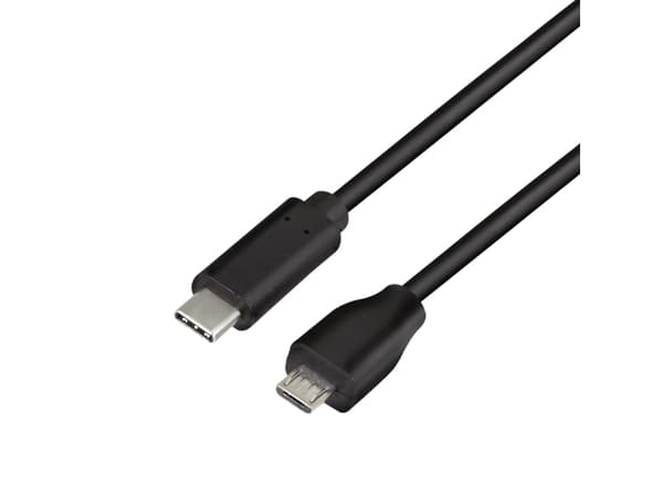 LogiLink CU0196, 0,5 m, USB C, Micro-USB B, USB 2.0, 0,48 Gbit/s, Svart