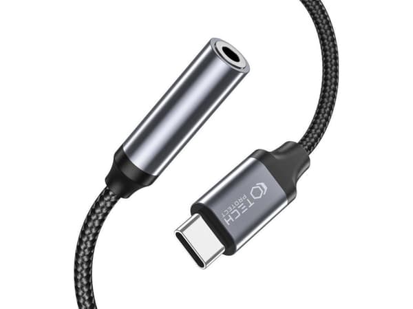 Adapter USB Tech-Protect Adapter Tech-protect Ultraboost USB-C/mini jack 3.5mm Black
