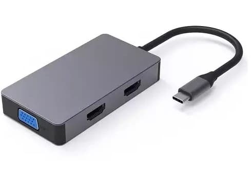 Adapter USB Extra Digital Adapteris USB Type-C - 2x HDMI, 1x VGA, 1x USB Type-A, 1x USB Type-C PD60W