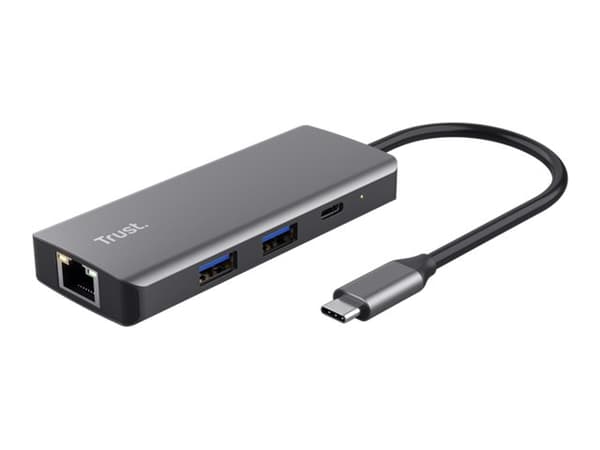 Trust Dalyx, USB Type-C, USB 2.0, 1000 Mbit/s, 60 Hz, 3840 x 2160 pikseliä, Hopea