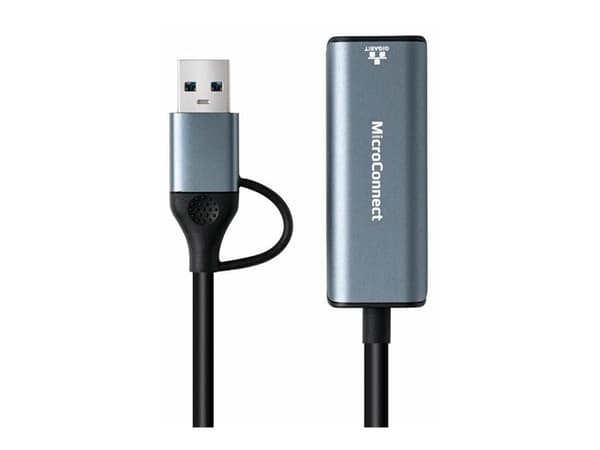 MicroConnect - Nettverksadapter - USB-C - Gigabit Ethernet x 1 - svart