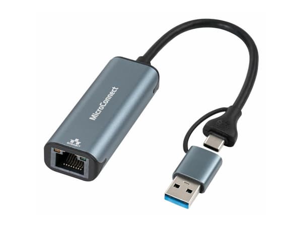 MicroConnect - Nettverksadapter - USB-C - Gigabit Ethernet x 1 - svart