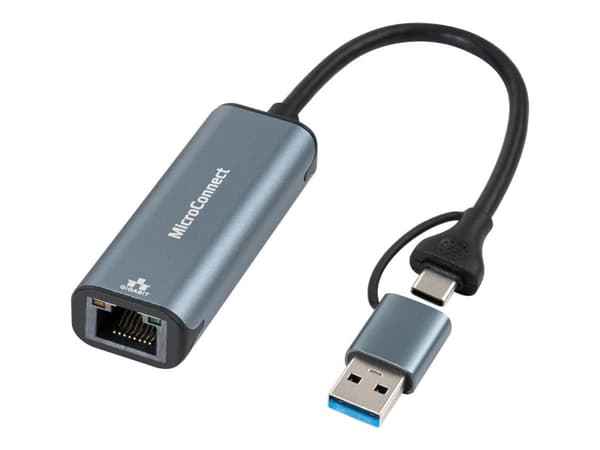 MicroConnect - Nettverksadapter - USB-C - Gigabit Ethernet x 1 - svart