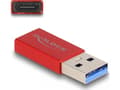 Miniatyrbild 4 av 5: Delock - USB-adapter - USB typ A (hane) till 24 pin USB-C (hona) - USB 3.2 Gen 2 - 5 V - 900 mA - upp till 10 Gbps dataöverföringshastighet - röd