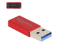 Miniatyrbild 1 av 5: Delock - USB-adapter - USB typ A (hane) till 24 pin USB-C (hona) - USB 3.2 Gen 2 - 5 V - 900 mA - upp till 10 Gbps dataöverföringshastighet - röd