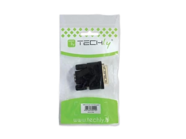 Techly HDMI - DVI-D M/F, HDMI, DVI-D, Musta