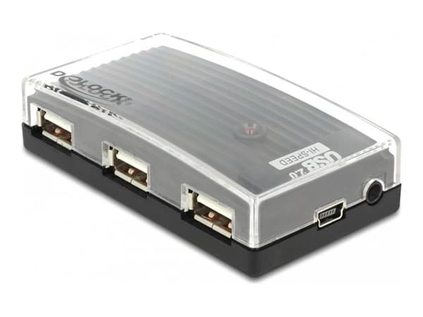 Delock - Hubb - 4 x USB 2.0 - skrivbordsmodell - AC