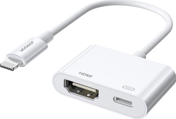 Joyroom adapter adapter from Lightning connector (male) to digital HDMI (female) + Lightning (female) FullHD 1080p 60Hz white (S-H141 white)