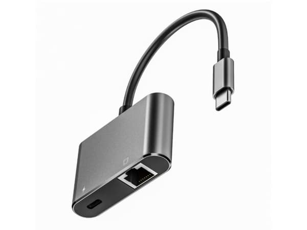 MicroConnect - Nätverksadapter - USB-C - Gigabit Ethernet x 1 + USB-C x 1 - svart