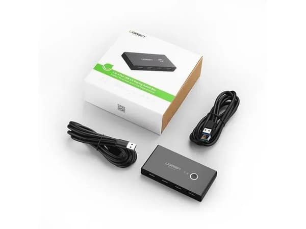 Kytkentärasia UGREEN 30768B, USB 3.0 (musta)