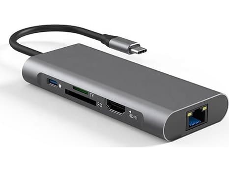 Adapter USB Extra Digital Adapteris USB Type-C - 2 x USB 3.0, 1x USB 2.0, 1x Type C (PD), HDMI, SD, RJ45