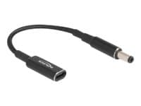 Delock - Strømadapter - 24 pin USB-C (hunn) til 5,5 x 2,1 mm DC-jakk (hann) - 19.5 V - 3 A - 15 cm - svart
