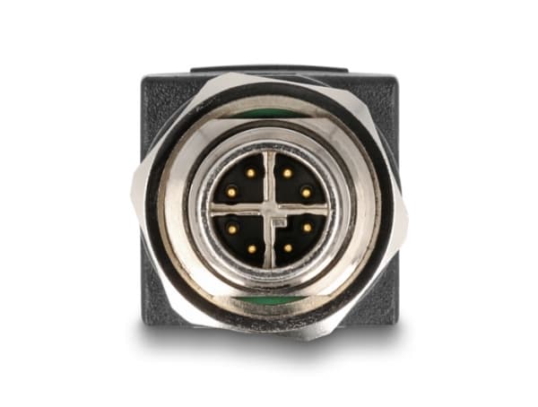 Delock - Nettverksadapter - 8-pins M12 (hann) til RJ-45 (hunn) - CAT 6a - svart