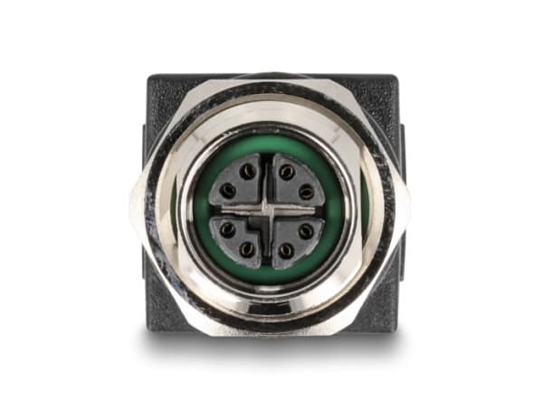 Delock - Nettverksadapter - 8-pins M12 (hunn) til RJ-45 (hunn) - CAT 6a - svart