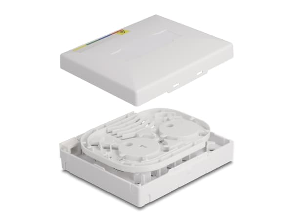 Delock - Fiberoptisk koblingsboks - FTTH - veggmonterbar - hvit - 4 porter
