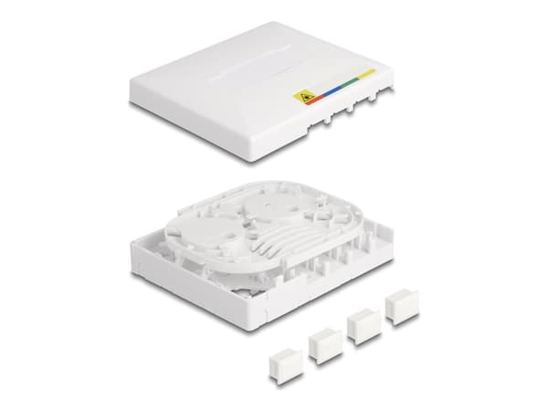 Delock - Fiberoptisk koblingsboks - FTTH - veggmonterbar - hvit - 4 porter