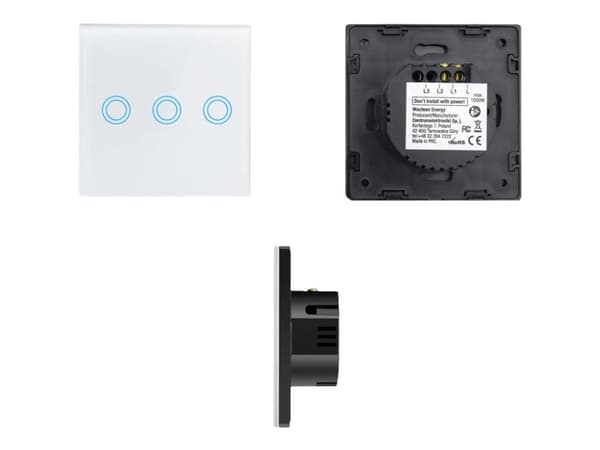 Maclean Energy MCE705W - Touch light switch - 3 rockers - AC 110-240 V - hvit
