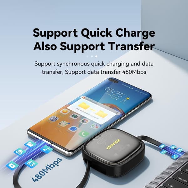 Set integrerad USB-C-adapter kabelsats Laddningskabel Omvandlare