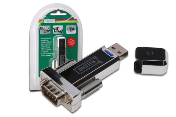 Digitus USB 1.1 Serial Adapter, USB, USB 1.1, Svart, PL-2303HX, USB, 1 Mbit/s Svart