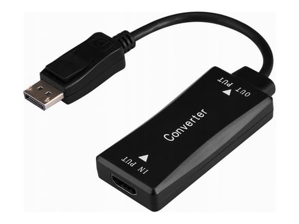Cablexpert - Videokort - HDMI hona till DisplayPort hane - 15 cm - svart - aktiv, 4K30Hz stöd