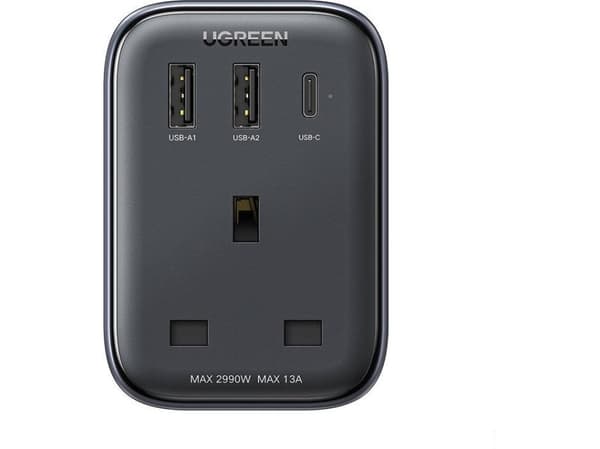 Ugreen USB-adapter UK til EU reiseadapter UGREEN CD314 2xUSB-A, 1xUSB-C