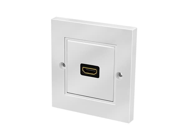 LogiLink kopplingsdosa, HDMI hona - HDMI hona, vit Ytmonterad dosa med 1 anslutning, 86 x 86 mm, för skruvmontering, - 1 st (AH0017)