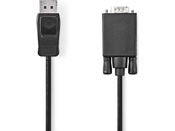 Nedis CCGL37301BK20, 2 m, VGA (D-Sub), DisplayPort, Hankoppling, Hankoppling, Rak