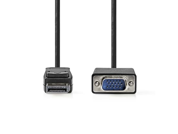 Nedis CCGL37301BK20, 2 m, VGA (D-Sub), DisplayPort, Hankoppling, Hankoppling, Rak