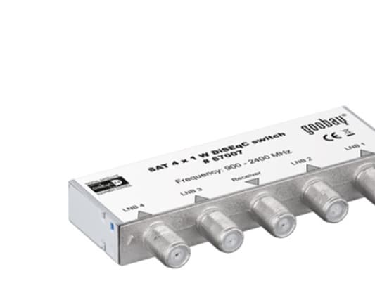 goobay SAT DiSEqC 2.0 switch 4x1 W - Multisvitsj for satellittsignal