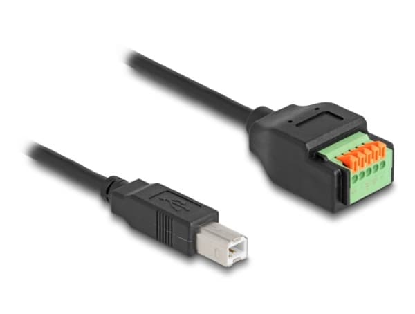 Delock - USB-adapter - 5-stifts terminalblok till USB typ B (hane) - USB 2.0 - 15 cm - svart