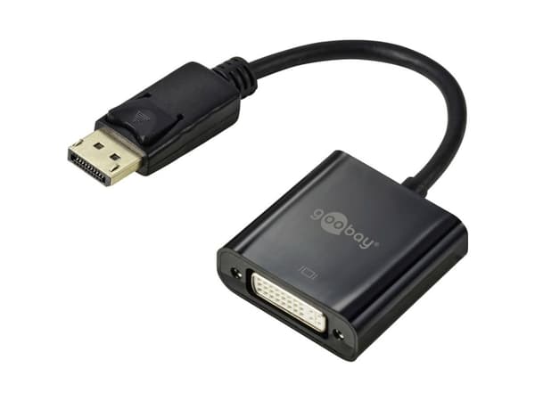 goobay - Bildskärmsadapter - DisplayPort (hane) till DVI-D (hona) - svart