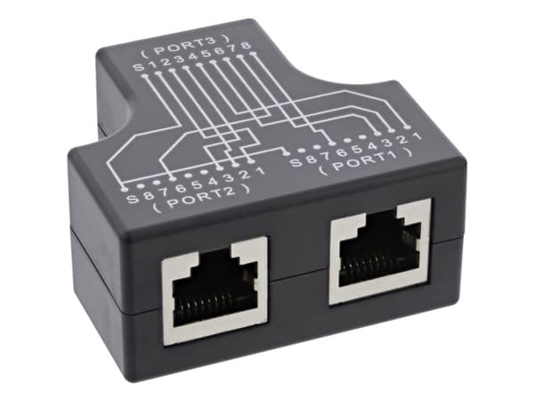 InLine 69995B, Cat5e, Sort, Hunkjønn/Hunkjønn, 1 stykker, Polybag