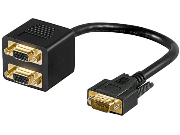 goobay - VGA-splitter - HD-15 (VGA) (hunn) til HD-15 (VGA) (hann) - tommelskruer