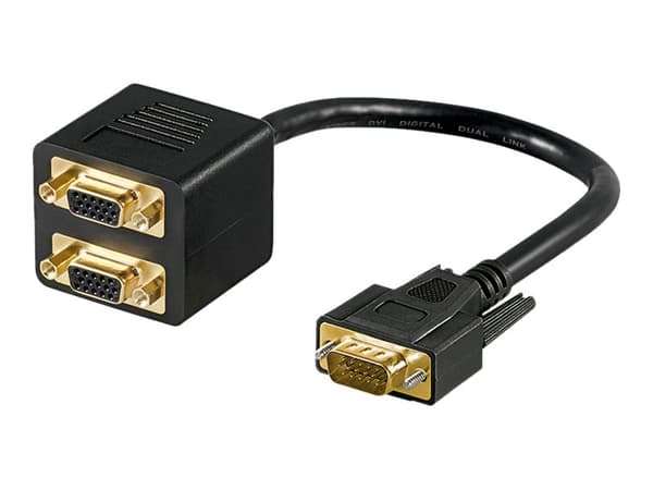 goobay - VGA-splitter - HD-15 (VGA) (hunn) til HD-15 (VGA) (hann) - tommelskruer