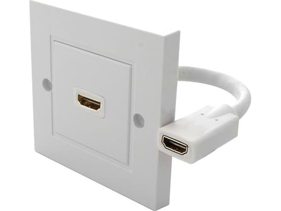 goobay - HDMI-veggplate - HDMI hunn til HDMI hunn - skjermet - hvit
