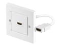 Miniatyrbilde 1 av 3: goobay - HDMI-veggplate - HDMI hunn til HDMI hunn - skjermet - hvit