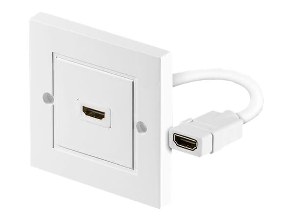 goobay - HDMI väggplatta - HDMI (hona) till HDMI (hona) - skärmad - vit
