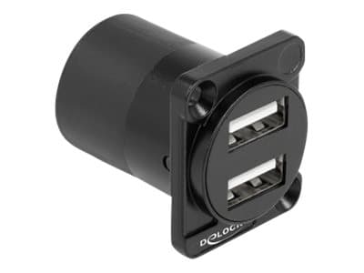Delock - D-Type - USB socket mechanism - USB 2.0 - USB - 2 USB-uttag - svart