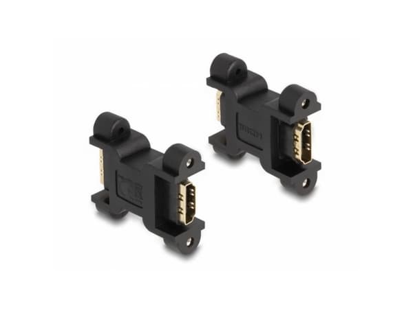 Delock - Hög hastighet - HDMI-adapter med Ethernet - HDMI hona till HDMI hona - svart - 4K60Hz (3840 x 2160) stöd - för P/N: 66077
