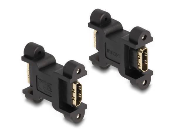 Delock - Hög hastighet - HDMI-adapter med Ethernet - HDMI hona till HDMI hona - svart - 4K60Hz (3840 x 2160) stöd - för P/N: 66077
