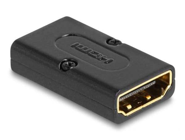 Delock - HDMI-adapter - HDMI hann til HDMI hunn - svart - 8 K 60 Hz (7680 x 4320) støtte