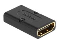 Delock - HDMI-adapter - HDMI hann til HDMI hunn - svart - 8 K 60 Hz (7680 x 4320) støtte
