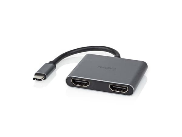 Nedis - Videokort - 24 pin USB-C hane till HDMI hona - 10 cm - svart - rund, 4K30Hz stöd