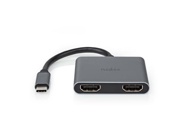 Nedis - Videokort - 24 pin USB-C hane till HDMI hona - 10 cm - svart - rund, 4K30Hz stöd