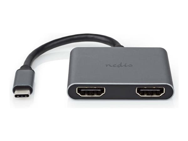Nedis - Videokort - 24 pin USB-C hane till HDMI hona - 10 cm - svart - rund, 4K30Hz stöd Svart