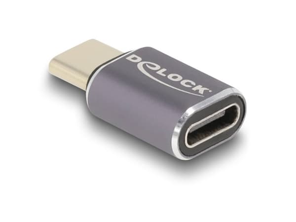 Delock - USB-adapter - 24 pin USB-C (hann) til 24 pin USB-C (hunn) - USB 3.2 / Thunderbolt 3 / DisplayPort 1.4 - 20 V - 5 A - USB Power Delivery (100