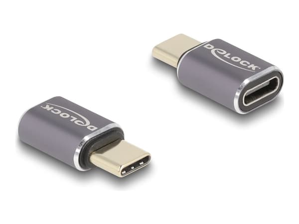 Delock - USB-adapter - 24 pin USB-C (hann) til 24 pin USB-C (hunn) - USB 3.2 / Thunderbolt 3 / DisplayPort 1.4 - 20 V - 5 A - USB Power Delivery (100
