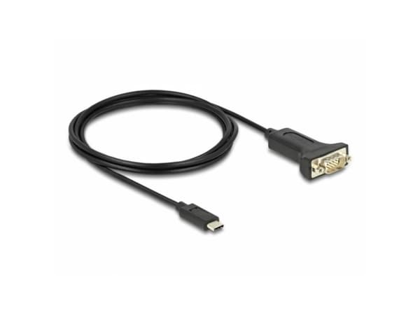 Delock - USB / seriell kabel - 24 pin USB-C (hane) till RS-232 (hane) - 2 m - svart