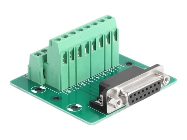 Delock - Seriell adapter - 15 pin D-Sub (DB-15) (hunn) til 16-pinners terminalblokk